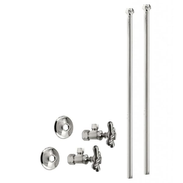 Westbrass Faucet Kit, 5/8" OD x 3/8" OD x 20" Bullnose in Polished Nickel D105KBNX-05 - main